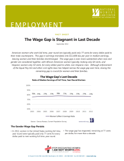 The Wage Gap is Stagnant in Last Decade