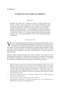 in defence of judicial dissent