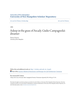 Asleep in the grass of Arcady. Giulio Campagnola`s dreamer