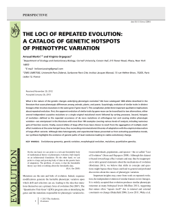 the loci of repeated evolution: a catalog of genetic