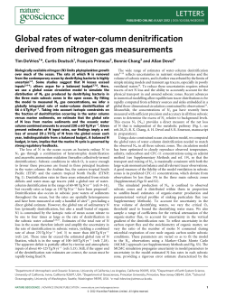 Global rates of water-column denitrification derived from nitrogen