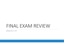 final exam review - Hackettstown School District