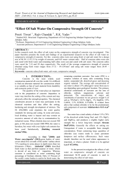 Effect Of Salt Water On Compressive Strength Of Concrete