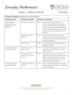Grade 6 Goals - Everyday Mathematics