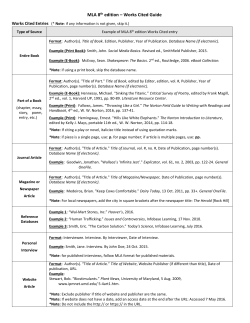MLA 8th edition &ndash; Works Cited Guide