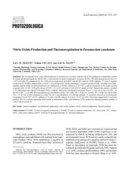 Nitric Oxide Production and Thermoregulation in Paramecium