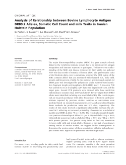 Analysis of Relationship between Bovine Lymphocyte Antigen
