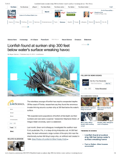 Lionfish found at sunken ship 300 feet below water`s surface