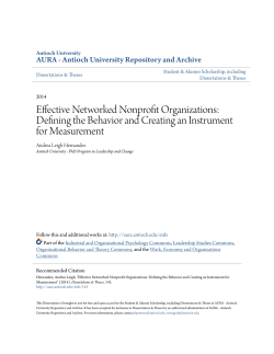 Effective Networked Nonprofit Organizations - AURA