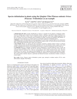 Species delimitation in plants using the Qinghai&ndash;Tibet Plateau