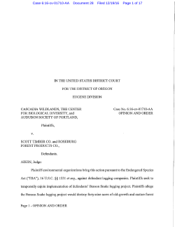 preliminary ruling - Cascadia Wildlands