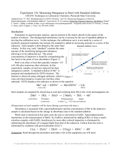 Experiment 11b: Measuring Manganese in Steel with Standard