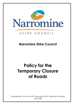 Policy for the Temporary Closure of Roads