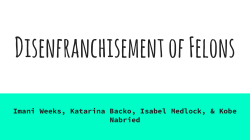 Disenfranchisement of Felons