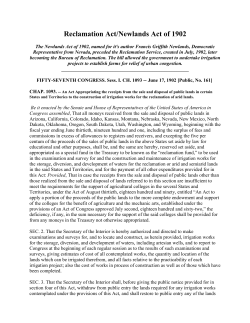 Text of the Newlands Act of 1902