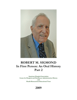 Robert M. Sigmond - American Hospital Association
