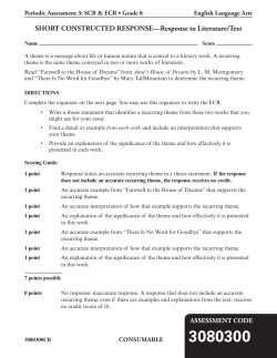 SHORT CONSTRUCTED RESPONSE&mdash;Response