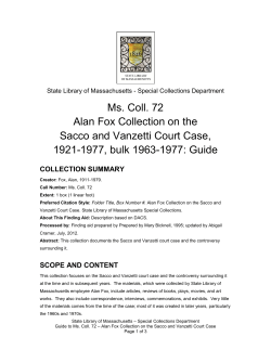 Sacco and Vanzetti Case