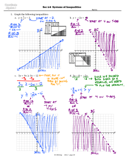 Sec 2-8 Systems of Inequalities 1. Graph the following inequalities: a