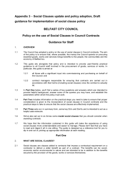 Appendix 3 &ndash; Social Clauses update and policy adoption, Draft