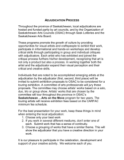 adjudication process - Estevan Arts Council