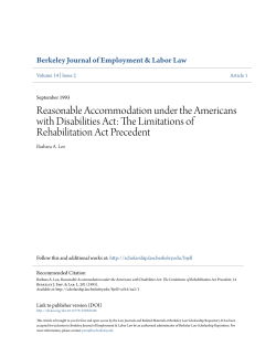Reasonable Accommodation under the Americans with Disabilities Act