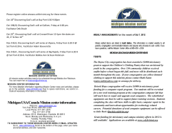 Michigan USA/Canada Mission center information