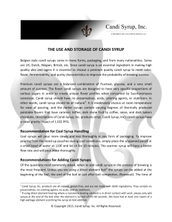 the use and storage of candi syrup