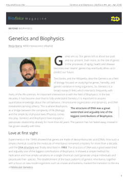 Genetics and Biophysics