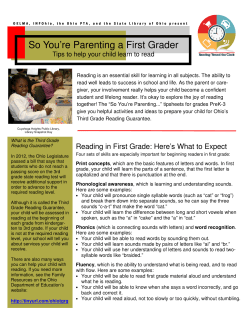 So You`re Parenting a First Grader - Pickerington Local School District