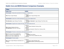 Dublin Core and MODS Element Comparison Examples