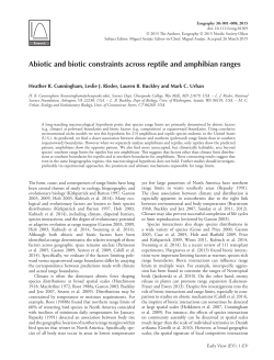Abiotic and biotic constraints across reptile and amphibian ranges