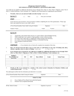 New Mexico Residency Homeless Form