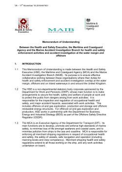 hse/mca/maib memorandum of understanding