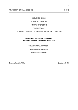 Evidence from the Prime Minister