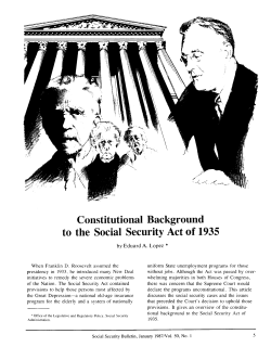 Constitutional Background to the Social Security