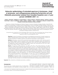 Molecular epidemiology of extended-spectrum b