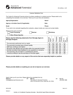 Customer Satisfaction Form Please rate the following statements
