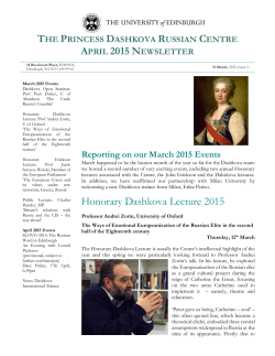 2015 April Newsletter - The University of Edinburgh