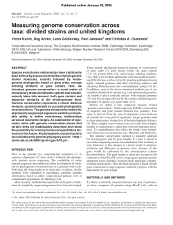 Measuring genome conservation across taxa: divided strains and