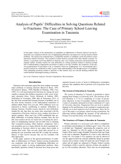 Analysis of Pupils` Difficulties in Solving Questions Related to