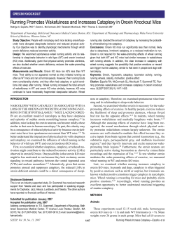 Running Promotes Wakefulness and Increases Cataplexy in