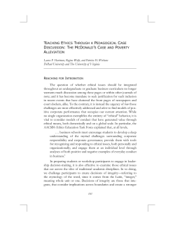 Teaching Ethics Through a Pedagogical Case Discussion