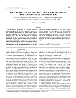 behavioural evidence for the use of magnetic material in