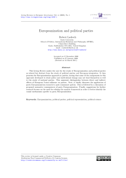 (2009) `Europeanization and political parties`