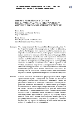 1 impact assessment of the employment action pilot project offered