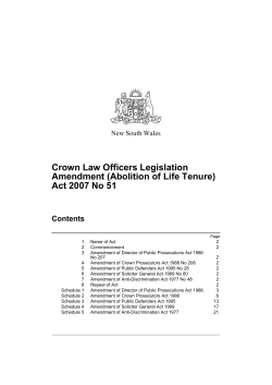 Crown Law Officers Legislation Amendment (Abolition of Life Tenure