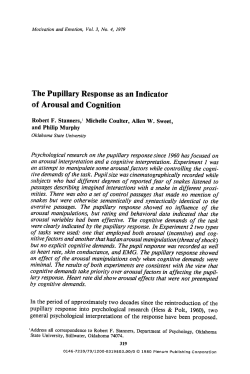 The pupillary response as an indicator of arousal and cognition