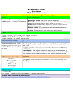 nd Grade Framework - Warren Township Schools