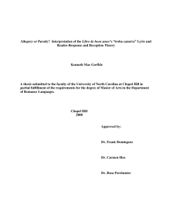 Allegory or Parody? Interpretation of the Libro de buen amor`s &ldquo;troba